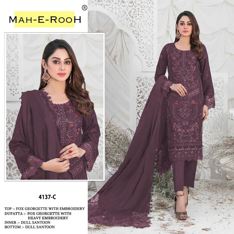 Mah E Rooh 4137 A To E Georgette Salwar Suit Wholesale catalog