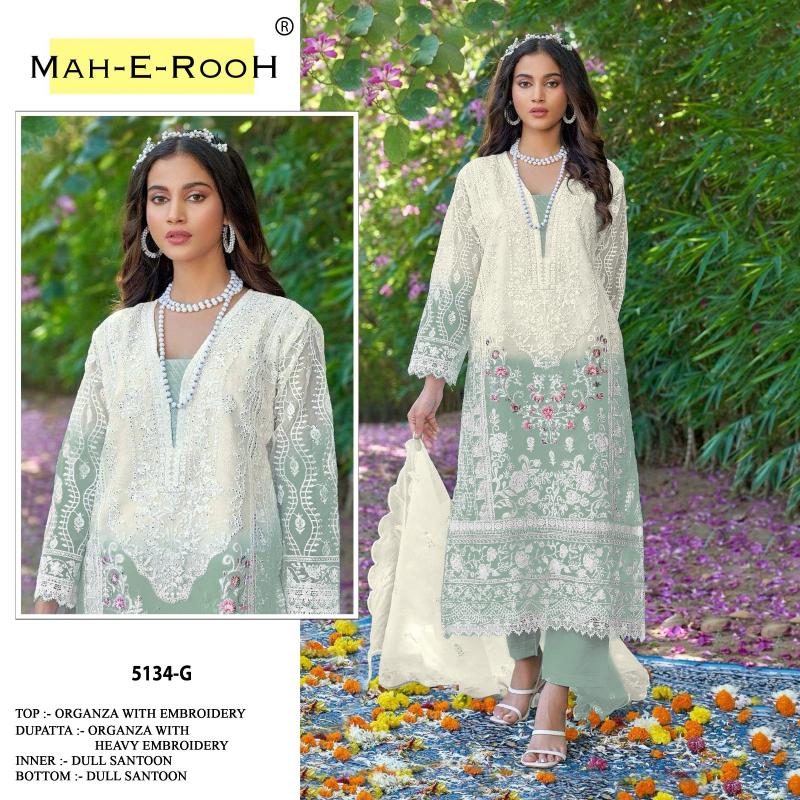Mah E Rooh 5134 A to H Organza Salwar Suit wholesale catalog