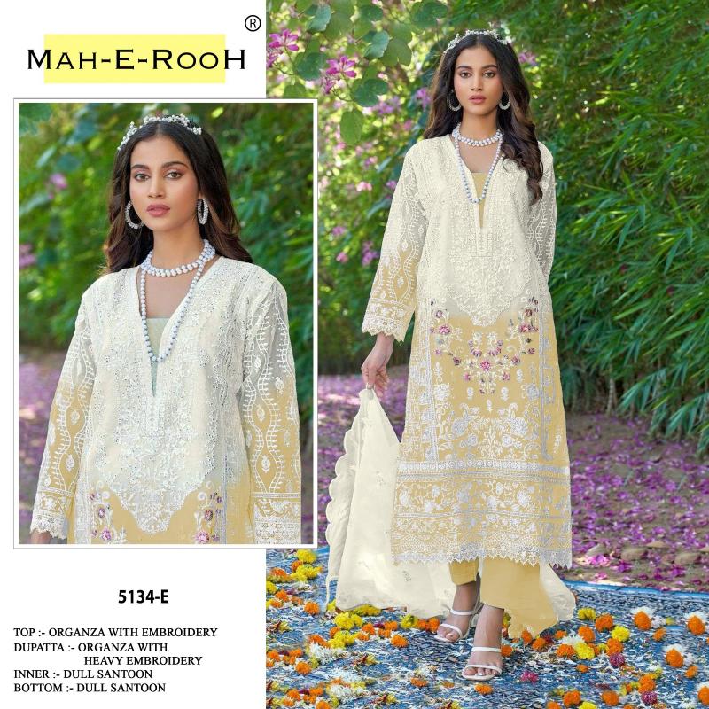 Mah E Rooh 5134 A to H Organza Salwar Suit wholesale catalog