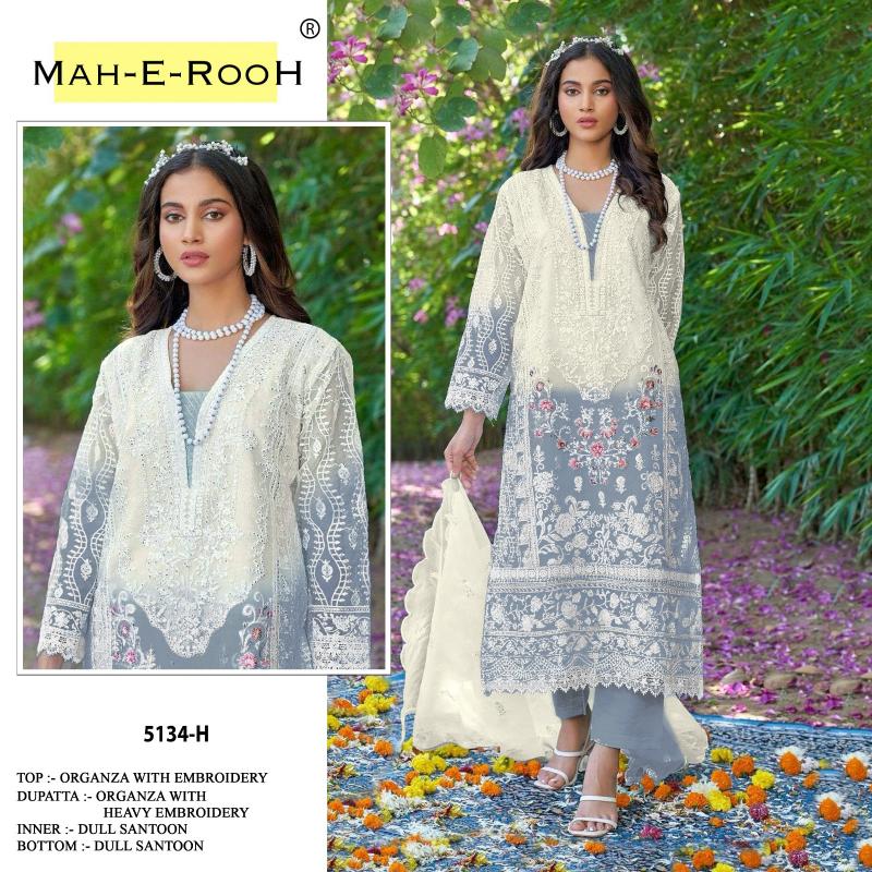 Mah E Rooh 5134 A to H Organza Salwar Suit wholesale catalog