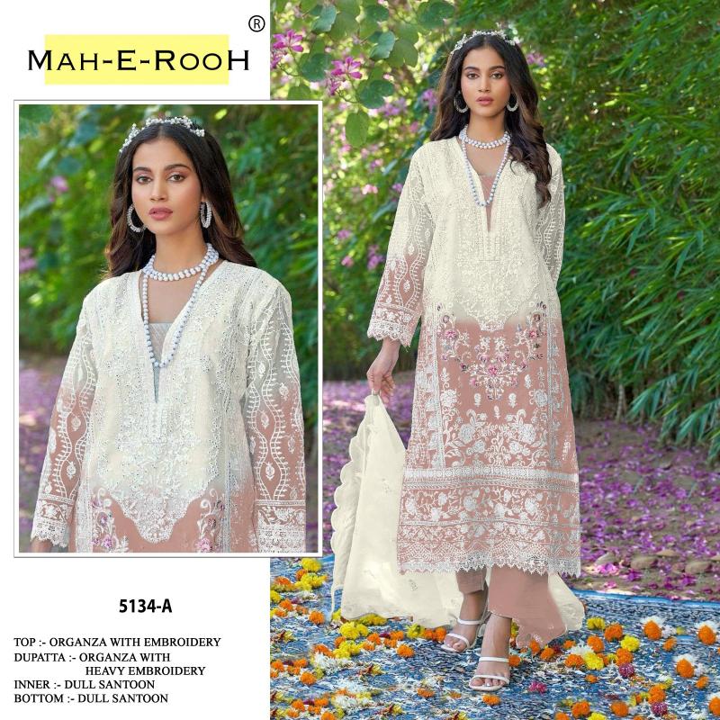 Mah E Rooh 5134 A to H Organza Salwar Suit wholesale catalog