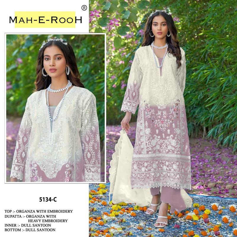 Mah E Rooh 5134 A to H Organza Salwar Suit wholesale catalog