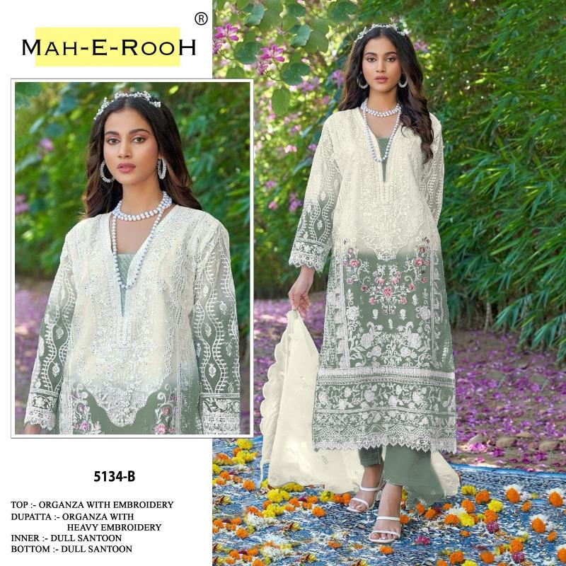 Mah E Rooh 5134 A to H Organza Salwar Suit wholesale catalog