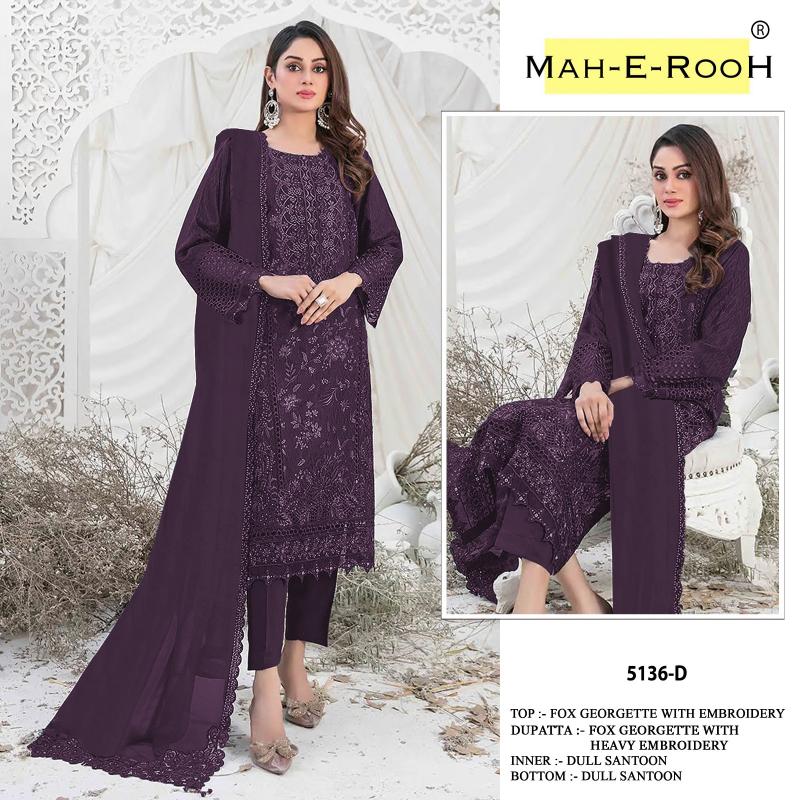 Mah E Rooh 5136 A To E Georgette Salwar Suit wholesale catalog