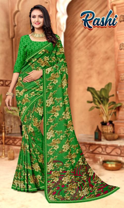 RASHI Renial fancy flower print Saree Wholesale catalog