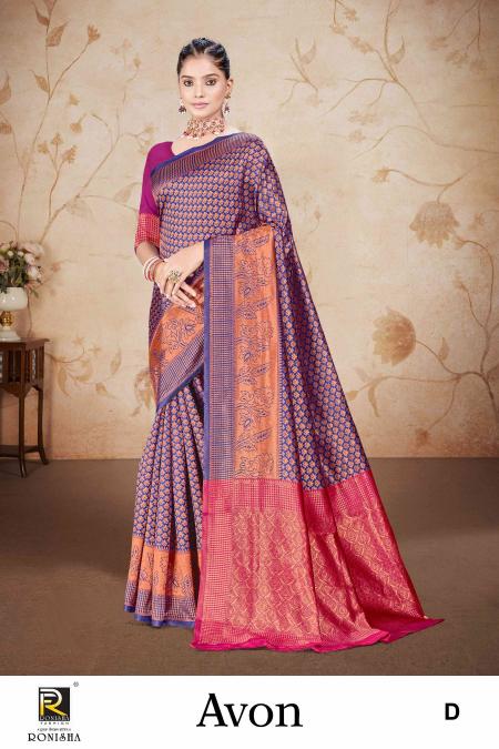 Ronisha Avon Banarasi Silk Designer Saree Wholesale catalog