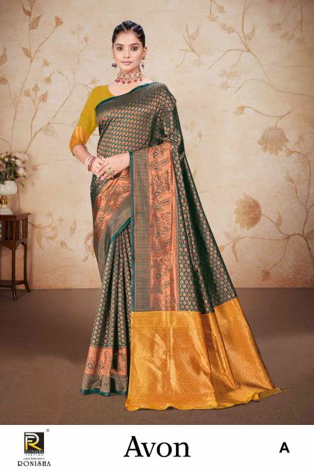 Ronisha Avon Banarasi Silk Designer Saree Wholesale catalog