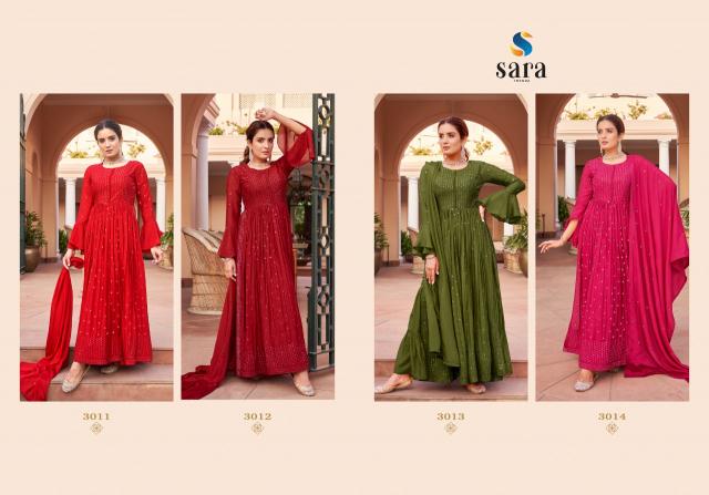 Sara Glamour Chinon Designer Salwar kameez wholesle catalog