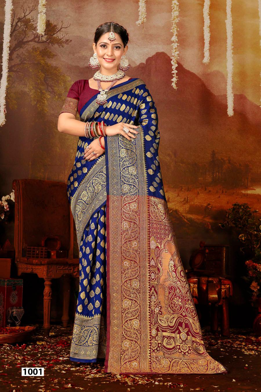 Saroj Anarkali vol.1 lichi silk saree in surat with price wholesale 