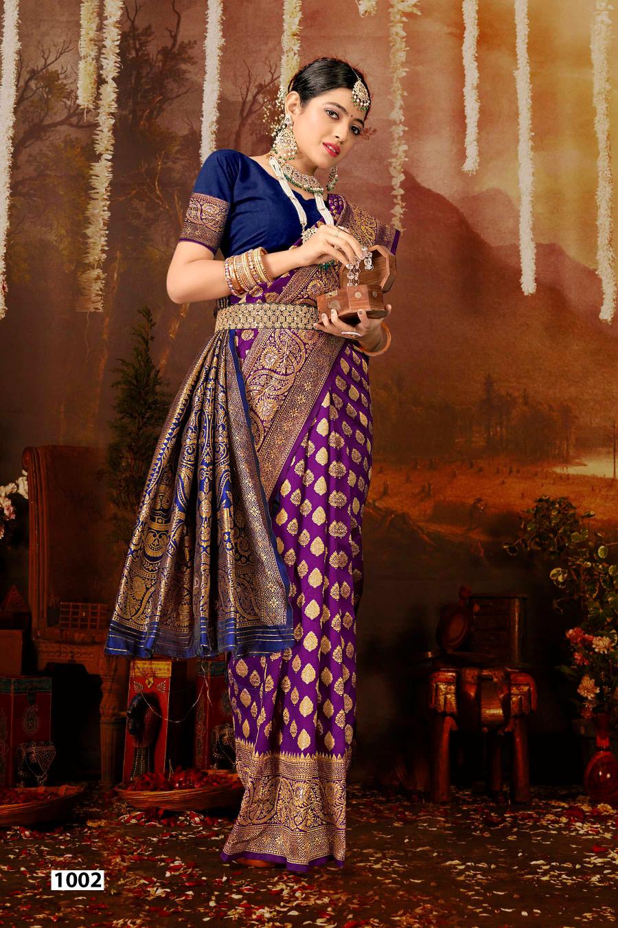 Saroj Anarkali vol.1 lichi silk saree in surat with price wholesale 