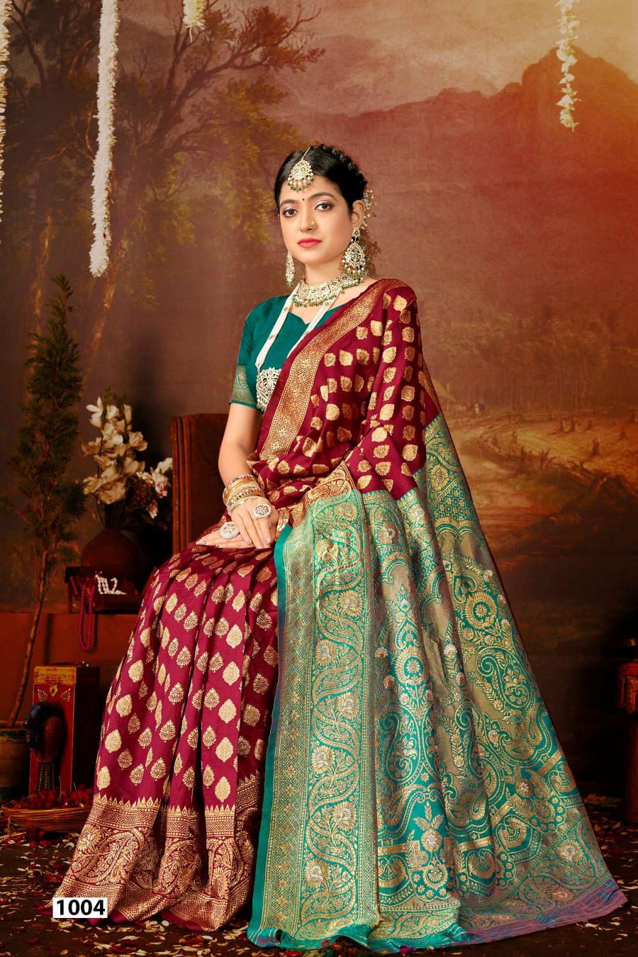 Saroj Anarkali vol.1 lichi silk saree in surat with price wholesale 