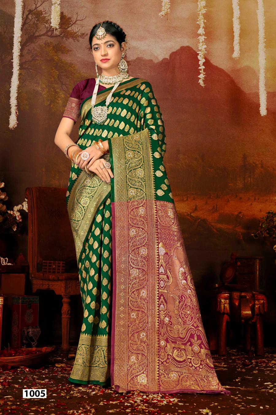 Saroj Anarkali vol.1 lichi silk saree in surat with price wholesale 