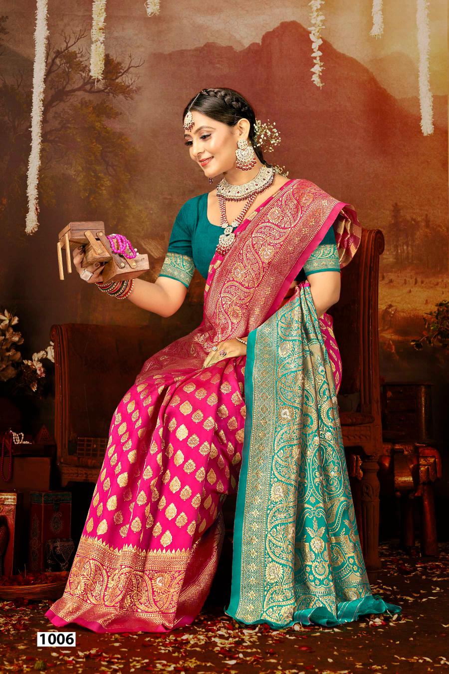 Saroj Anarkali vol.1 lichi silk saree in surat with price wholesale 
