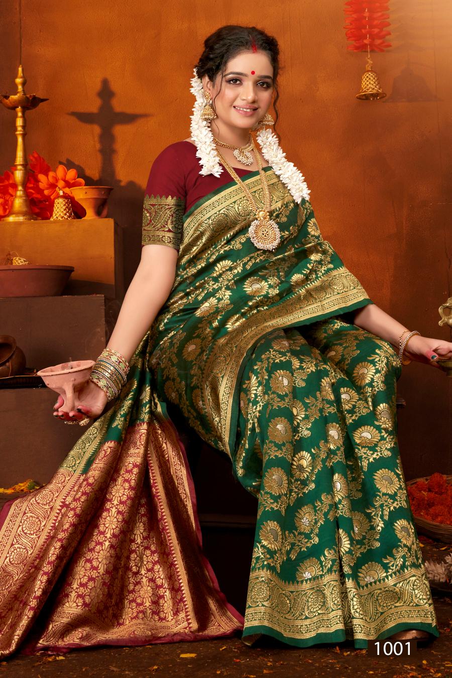 Saroj Anarkali vol.2 lichi silk saree in surat with price wholesale 