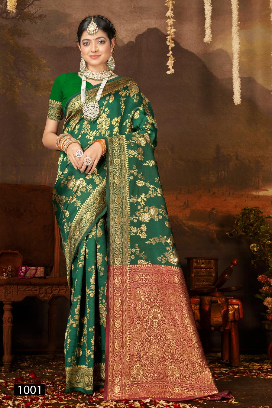 Saroj Anarkali vol.3 lichi silk saree in surat with price wholesale 