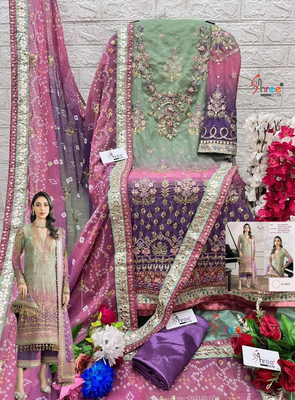 Shree K 5077 Faux Georgette Embroidery Pakistani Salwar Suits wholesale catalog