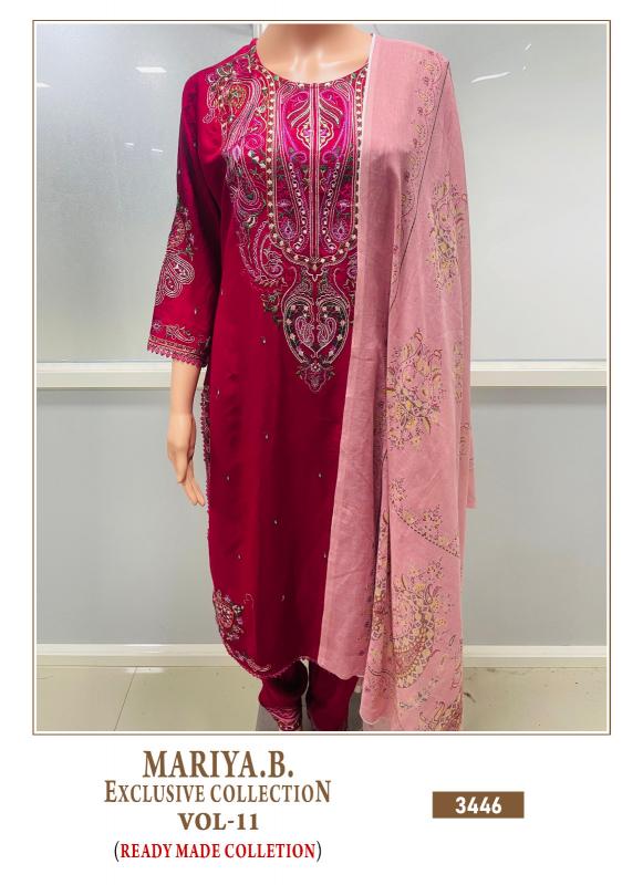Shree Mariya B Exclusive 11 Ready Made Chiffon Dupatta Pakistani Suit wholesale catalog