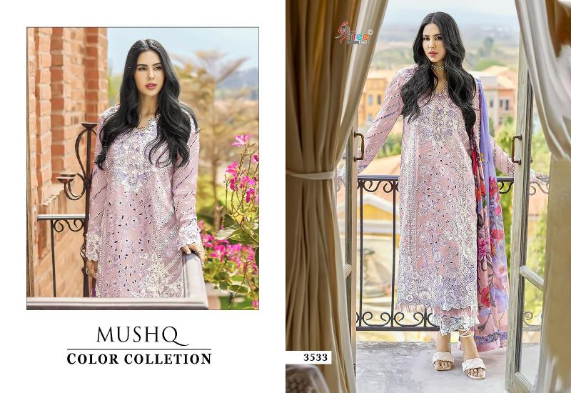 Shree Mushq Color Collection 24 Cotton Dupatta Pakistani Suits wholesale catalog