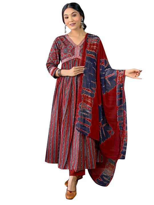 Sku 438 Maroon Cotton Kurti wholesale  catalog