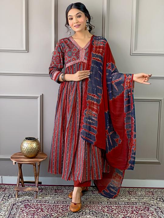 Sku 438 Maroon Cotton Kurti wholesale  catalog
