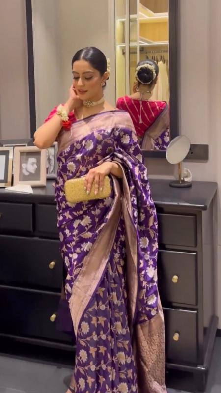 Soft Silk 5096 Soft Lichi Jacquard Work where to buy wholesale sarees in surat