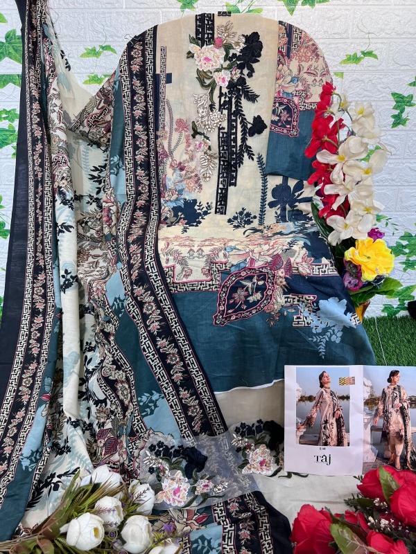 Taj 144 Cotton Dupatta Pakistani Salwar Suits wholesale catalog