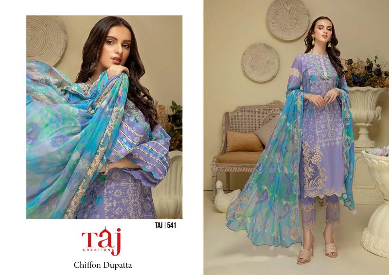 Taj 541 Cotton Dupatta Pakistani suit wholesale catalog