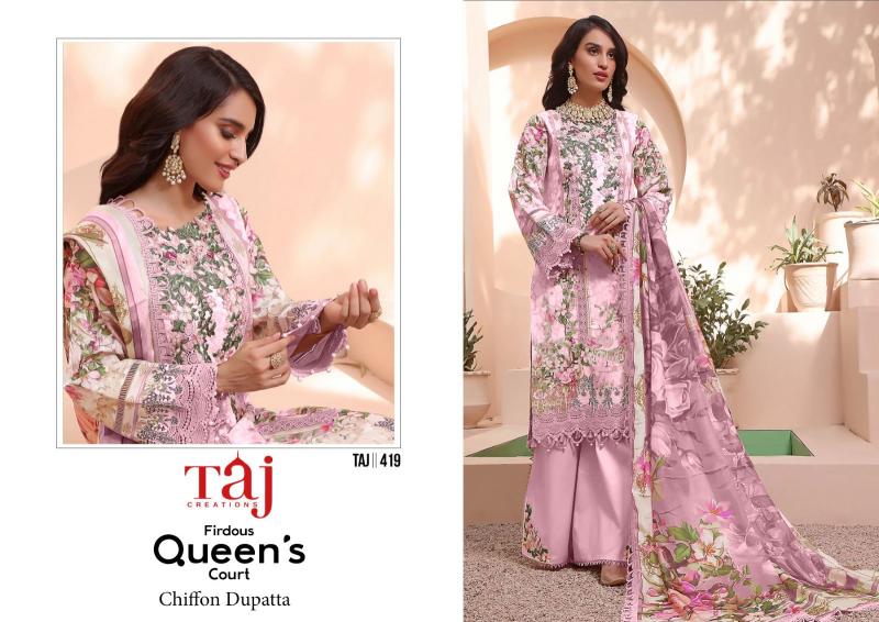 Taj Firdous Queens Court Chiffon Dupatta wholesale salwar kameez online shopping wholesale catalog