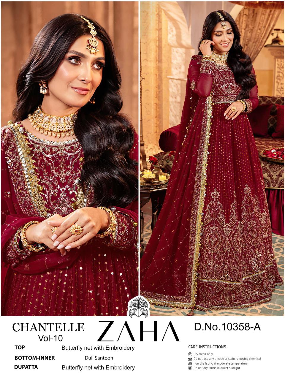 Zaha Chantelle Vol 10 A And B  Salwar Kameez wholesale catalog