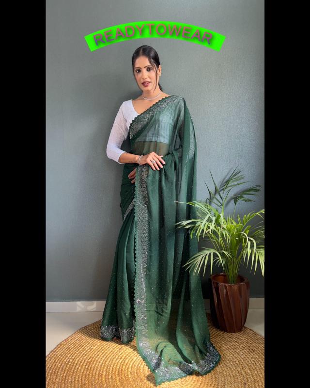 Aab Meloni Georgette Ready To Wear Saree Wholesale Catalog
