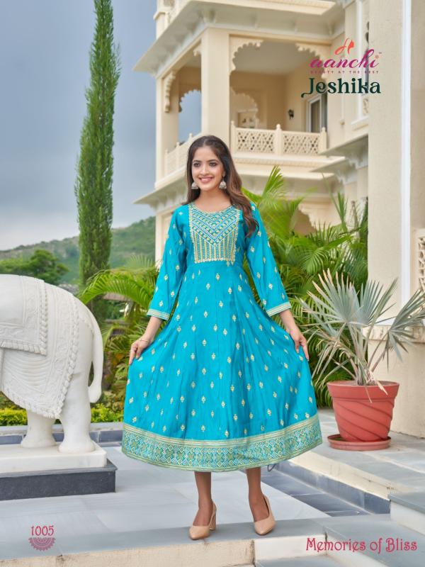 Aanchi Ankita Roman Silk Kurti Wholesale Catalog
