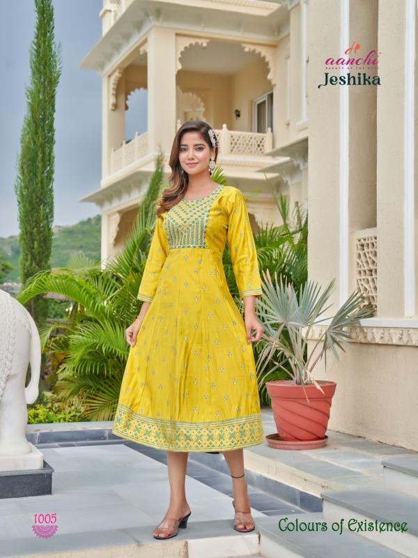 Aanchi Ankita Roman Silk Kurti Wholesale Catalog