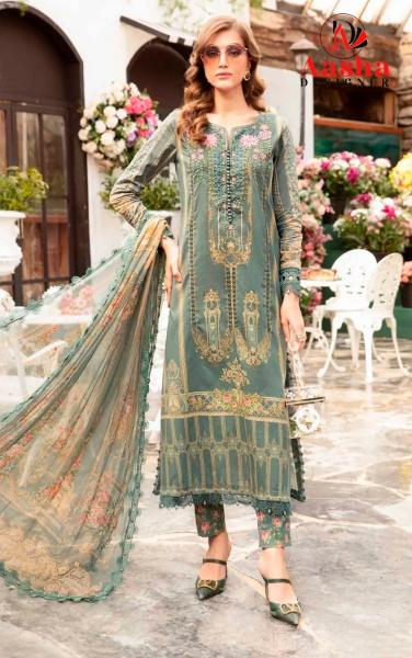 Aasha 1100 Chiffon Dupatta Pakistani Suits Wholesale Catalog