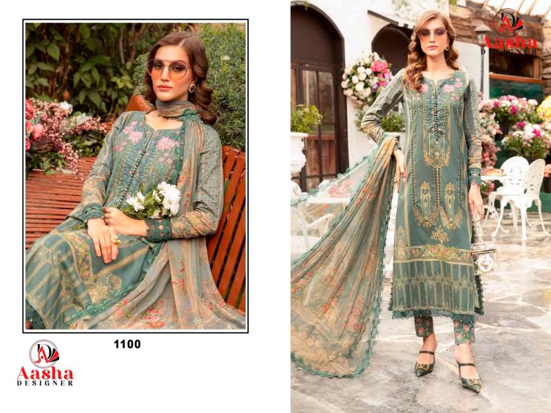 Aasha 1100 Chiffon Dupatta Pakistani Suits Wholesale Catalog