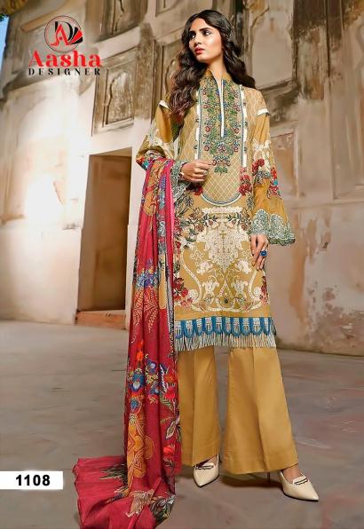 Aasha 1108 Cotton Dupatta Salwar Kameez Wholesale catalog