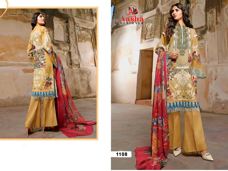 Aasha 1108 Cotton Dupatta Salwar Kameez Wholesale catalog