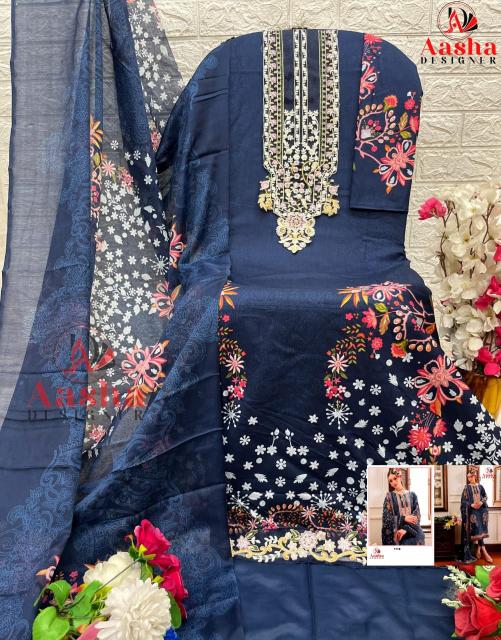 Aasha 1119 Cotton Dupatta Pakistani Suits Wholesale catalog