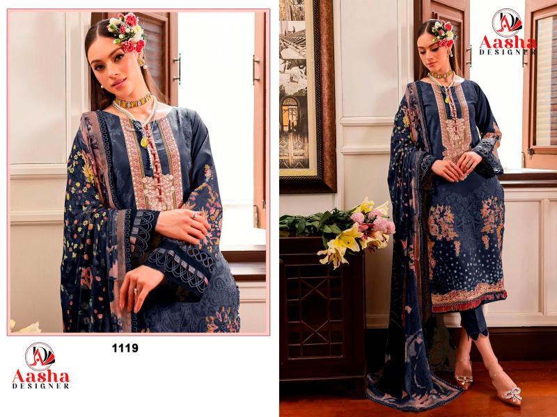 Aasha 1119 Cotton Dupatta Pakistani Suits Wholesale catalog