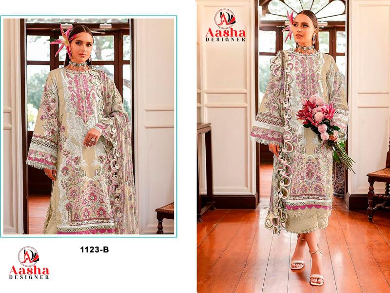 Aasha Queen Court Vol 9 Chiffon Dupatta Pakistani Suit Wholesale Catalog