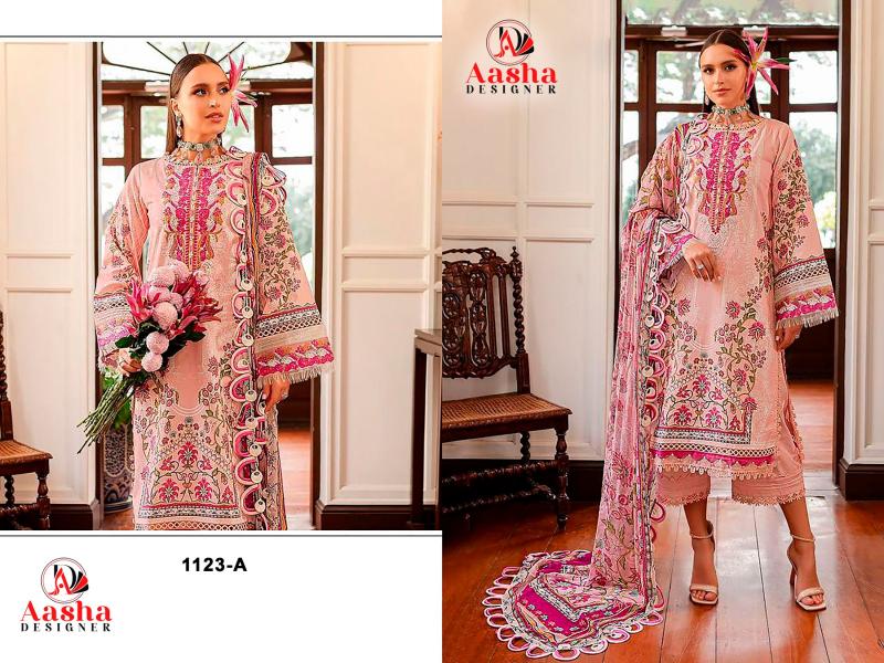 Aasha Queen Court Vol 9 Chiffon Dupatta Pakistani Suit Wholesale Catalog