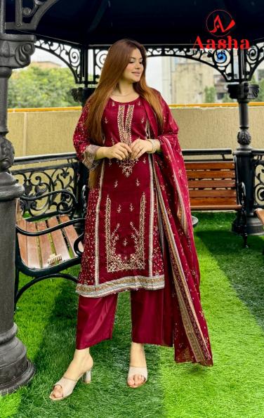 Aasha Riwayat Premium Cotton Dupatta Pakistani Suit  Wholesale catalog