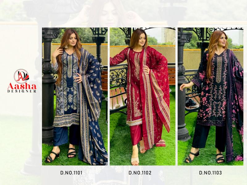 Aasha Riwayat Premium Cotton Dupatta Pakistani Suit  Wholesale catalog