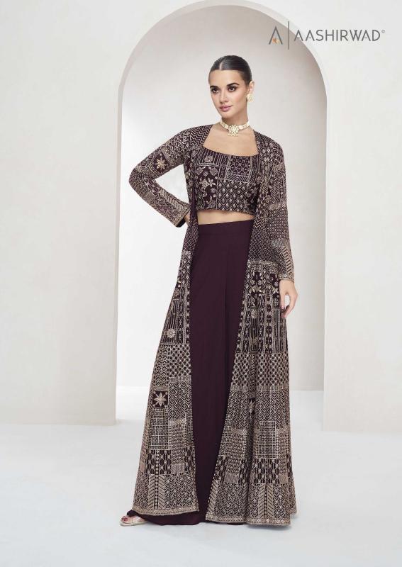 Aashirwad Nitya Georgette Fancy Indo Western Salwar Kameez Wholesale Catalog