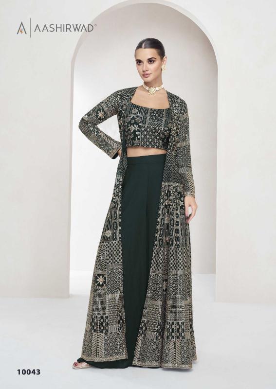 Aashirwad Nitya Georgette Fancy Indo Western Salwar Kameez Wholesale Catalog
