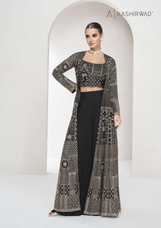 Aashirwad Nitya Georgette Fancy Indo Western Salwar Kameez Wholesale Catalog