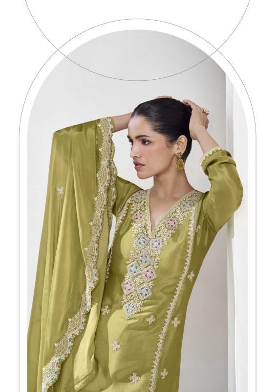 Aashirwad Vaanya Chinon Silk Designer Salwar Kameez Wholesale Catalog