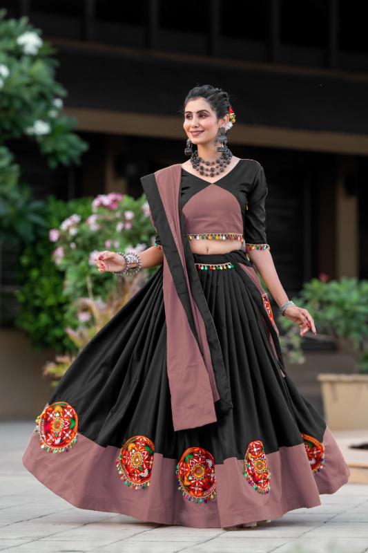 Aawiya 7066 B Rosy Brown Cotton Lehenga Choli Wholesale catalog