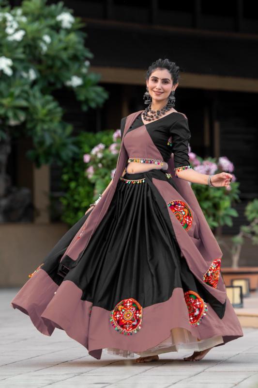 Aawiya 7066 B Rosy Brown Cotton Lehenga Choli Wholesale catalog
