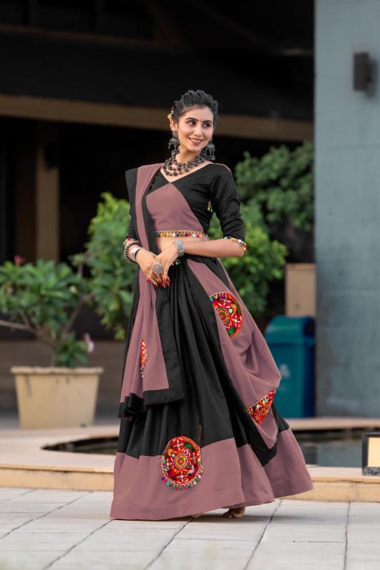 Aawiya 7066 B Rosy Brown Cotton Lehenga Choli Wholesale catalog