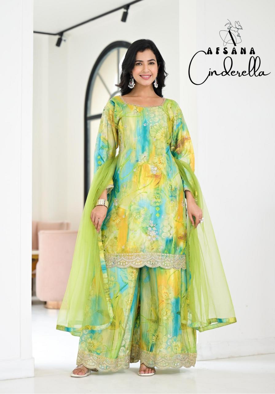 Afsana Cinderella Chinon Ready Made Dress Salwar Kameez Wholesale Catalog